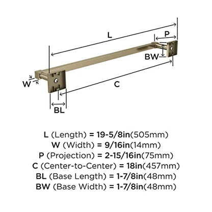 Amerock Appoint 18" Golden Champagne Towel Bar