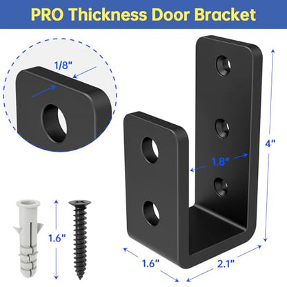 2x4 Door Barricade Brackets,(8pcs) Heavy-Duty Metal U Bracket for Home, Garage, Gate, Barn, Shed，Black - color: 8 pack-3MM