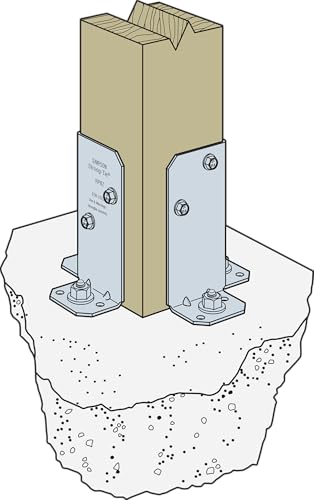 Simpson Strong-Tie RPBZ RPBZ ZMAX Galvanized Retrofit Post Base for Double 2x4 (Pack of 12)
