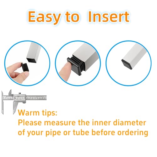 1" Square Tube End Cap Plastic Plugs Chair End Caps 1 Inch (25mm), 1X1 Tubing Plugs Furniture Sliders Glides Black (Fit 0.85-0.94" Square Tube Inner Size, 40pack) - size: Fit 0.85-0.94" Square Tube Inner Size