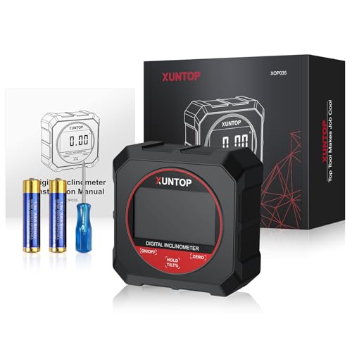 XUNTOP 4x90° Digital Angle Finder with Strong Magnetic Bottom