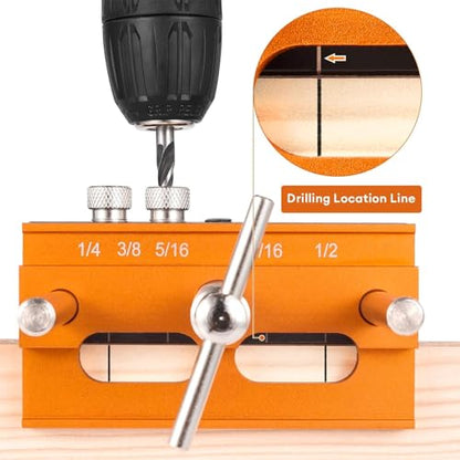 Self Centering Dowel Jig Kit Max 6.8'' Elongated Jaws & Extra-Wide Clamp