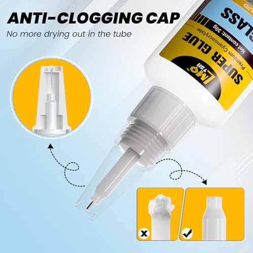 Glass Super Glue Clear 30g, Thin Superglue Crystal Repair Heavy Duty - size: 1oz-thin