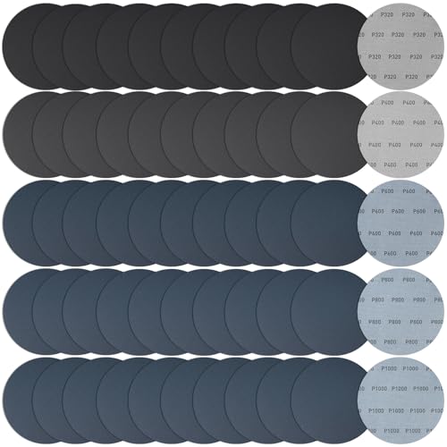 Sanding Discs,50Pcs 6 Inch 320-1000 Grit Hook and Loop Sandpaper - style: 320 400 600 800 1000 Grit