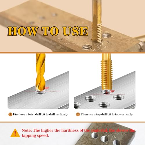 3-56 UNF Tap and #45 Drill Bit Kit for Metal, M2 HSS Drill and Tap Set - size: 3-56 Tap, #45 Drill