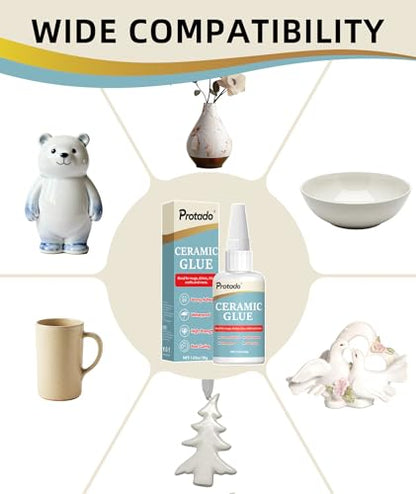Ceramic Glue, 35g Clear Waterproof Adhesive for Porcelain Repair - style: Ceramic Glue