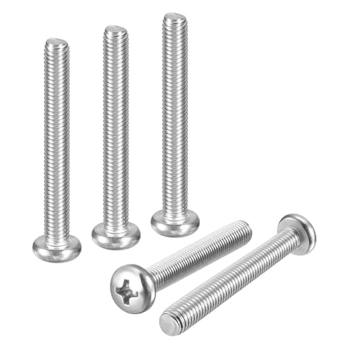 DTGN M5-0.8x40 Phillips Pan Head Machine Screws 304 Silver 50pcs - color: Silver, size: M5-0.8x40mm