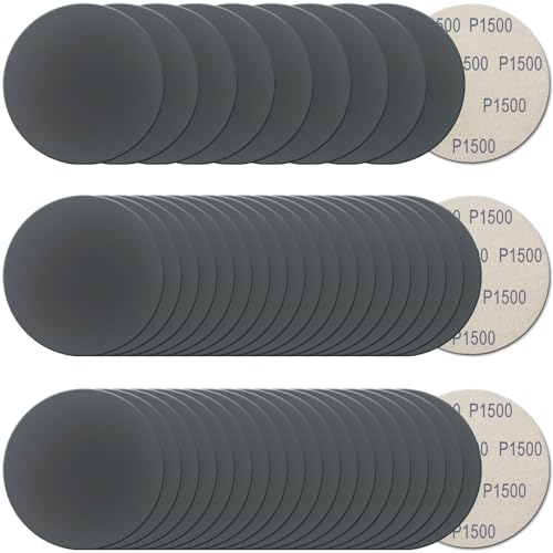 50Pcs 5 Inch Hook and Loop Sanding Discs, 1500 Grit Wet Dry Round Sandpaper - style: Grit 1500
