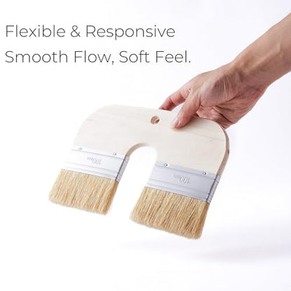 Limewash Paint Brush, 4 in Natural Bristle Double Brush