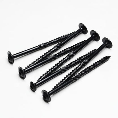 Lag Screws 4 Inch, #14 x 4 Wood Screws, 25-Pack Heavy Duty Self Drilling Structural Screw, Washer Head, Black Coated, T30 Star Drive (with Bit), for Exterior Wood and Timber Fastening - size: #14 x 4"