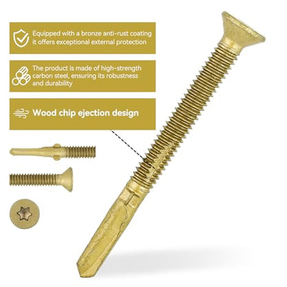 120Pcs#14 x 2-3/4" Trailer Deck Screws-T30 Torx Self-Tapping Screws for Trailers,Wood Metal,Truck Beds & Metal Framing with Reamer Tip - size: 14 x 2-3/4-120