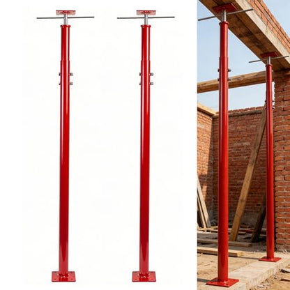Adjustable House Jack Post, 55" - 100" Heavy Duty Steel Support Pole Jacks - color: Red