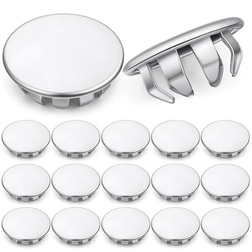 Hicarer 15 Pack Fit 1/2"(12.7mm) Hole Metal Hole Plugs - color: Silver, size: 1/2 Inch (12.7 Mm)