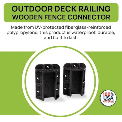 Deck Railing Hangers for 2x4 (1.5”x3.5”)(Black Polypropylene)(8 Pack)