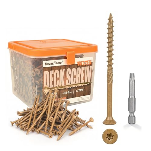 #10 x 3 in Deck Screws, T25, Ruspert Coated, 5 lb - size: #10 x 3"