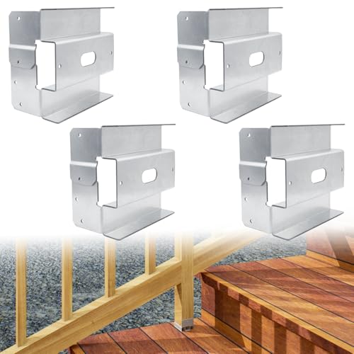 lifgarfe 4pcs 6"x6" Post Base Anchor Concrete Deck Post Bracket Fit for Deck,Patio Or Pergola - size: 6X6 4PCS