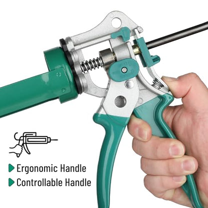 Bates- Caulking Gun with Adjustable Thrust Ratio, 12:1 & 25:1 Thrust Ratio, Dark Teal, Caulking Gun Tool