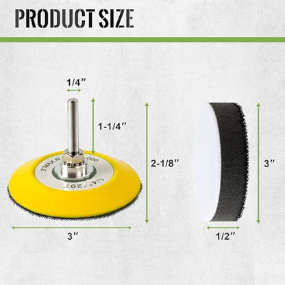 5 Pack 3 Inch Hook and Loop Sanding Backing Pad with 1/4 Inch Drill, Sanding Attachment for Drill, Air Die Grinder Sander Grinding Rotary Tool - style: 5 pack 3 inch pad with 1/4 inches Shank