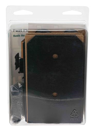 Deck Plus Ironwood Faux Post Base Kit, 4in x 4in, 1 Kit, Black