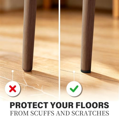 Felt Furniture Pads for Hardwood Floors -Yelanon Felt Pads for Chair Legs - size: 216 pcs Black & Brown
