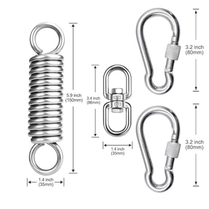 Premium Hammock Chair Hanging Kit with 2 Carabiner and Rotating Hook