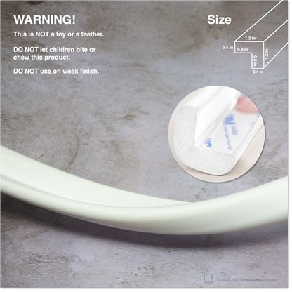 Roving Cove Furniture Edge Protector, Desk Edge Cover, Large 12ft Edge Only - color: Oyster White, size: Large 12 Foot (Pack of 1)