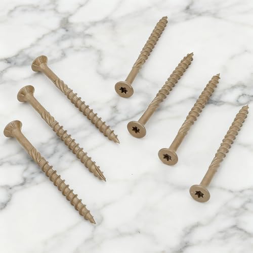 #10 * 2-1/2" Deck Screws (100pcs) Exterior Wood Screws, Rust Resistant epoxy Coated, Bronze, T25 Star Bit - size: #10 * 2-1/2"