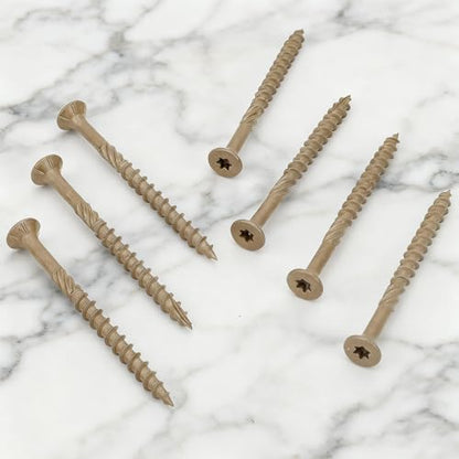 #10 * 2-1/2" Deck Screws (100pcs) Exterior Wood Screws, Rust Resistant epoxy Coated, Bronze, T25 Star Bit - size: #10 * 2-1/2"