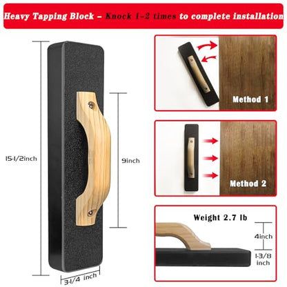 NAACOO Heavy Tapping Block+Pull Bar,No Mallet Tap Floor 1-2 Times - style: Heavy Tapping Block+Pull Bar