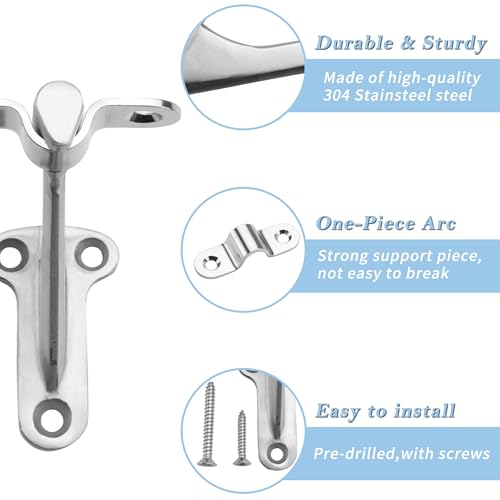 YANYUCB 3''Handrail Brackets,304 Stainless Steel Handrail Stair Brackets,Heavy Duty Support Hardware for Stairways,Home or Office Staircase Hand Rail Bracket with Screws(3 Pack) - style: Polished Silver