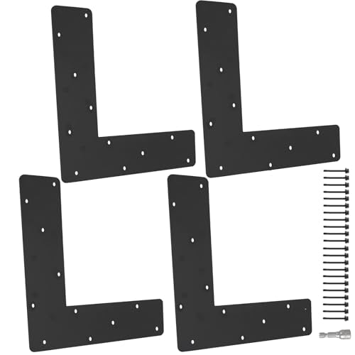 4 Pcs 12"x 12" L Shape Flat Mending Plate for Pergola - style: L Shape(11.8"x11.8"x3")
