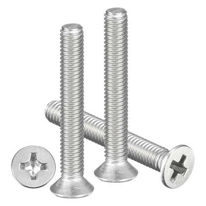 METALLIXITY #2-56x3/4 Phillips Flat Head Bolts 304 Silver 50Pcs - color: Silver, size: #2-56x3/4"