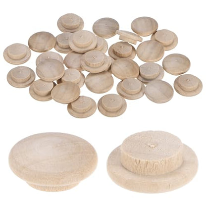M METERXITY 25-Pack Wood Plugs 18 x 12mm Beech Button Wood Top Plugs - size: 18x12mm