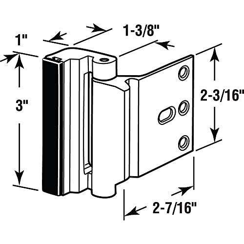 Prime-Line Door Reinforcement Lock, 3 in. Stop, Bronze (1 Set) - color: Bronze