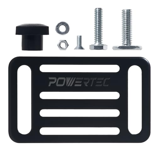 POWERTEC Toggle Clamp Mounting Plate with Hex Bolts, T-Track Bolts for T Track Accessories, Woodworking Jigs and Fixtures, Drill Press, Table Saw Sled (71416) - style: Mounting Plate