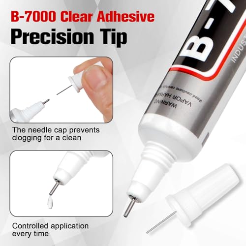 B7000 Bedazzling Glue (10 Pack, 15ml), Clear Rhinestone Jewelry Adhesive