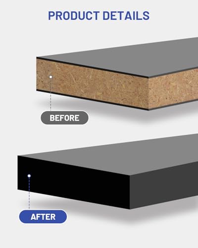 Melamine Edge Banding Black 3/4 inch x 10 ft Veneer Edging Easy Application Iron on Edge Banding Tape for Cabinet Plywood Repairs Furniture Restoration - size: 3/4 inch x 10 ft