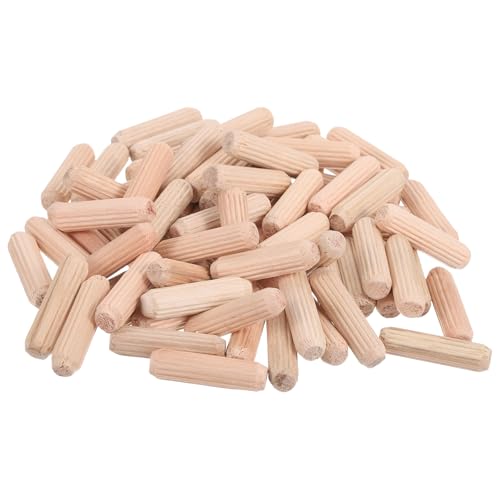 uxcell 200 Pcs Wooden Dowel Pins, 8 x 30mm (0.31 x 1.18 Inch) Wood Dowels Rods, Fluted Dowel Joints for Grooved Woodworking Furniture Craft - size: 8 x 30mm