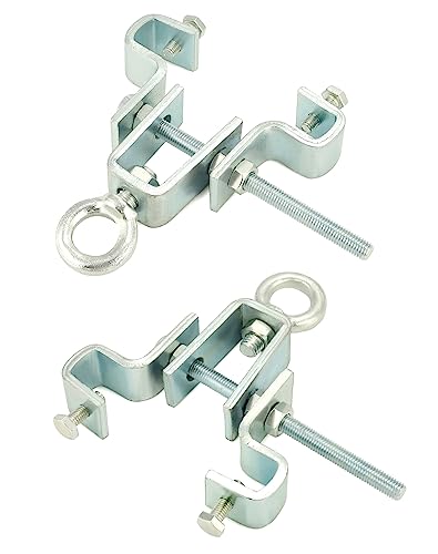QWORK Steel I Beam Hanger, Steel Beam Clamp, Punch Bag Accessories for Beams, Adjustable from 2.5" to 7.5", 2 Pack