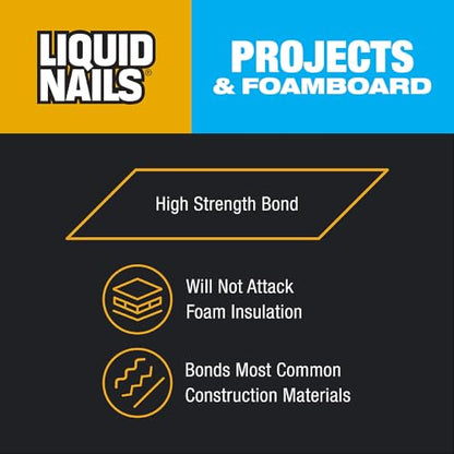 Liquid Nails 10 oz Latex Projects & Foamboard Adhesive - size: 10 Ounce, style: Foamboard