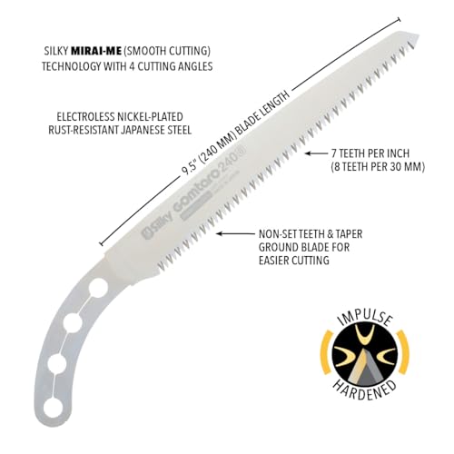 Silky Replacement Blade Only GOMTARO 240mm Large Teeth (103-24) - color: Silver, size: 240 mm