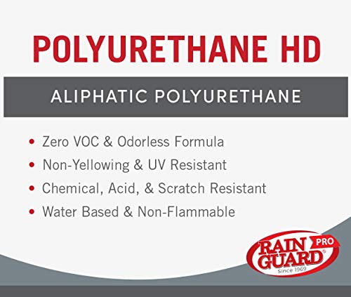 Rain Guard Water Sealers PU-1403 Polyurethane HD IsoFree 2-Part Gloss Finish Ready to USE Covering up to 1200 Sq. Ft on New and Older Surfaces. 4 Gallon Kit A and B - Masonry Sealer, Wood Sealer - color: Clear Gloss, size: 4 Gallon (1200 Sq. Ft.)