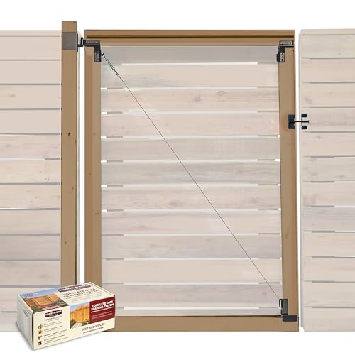 Adjust-A-Gate Unlimited Frameless Gate Kit with Anti Sag Design, Openings Up to 72" x 84"