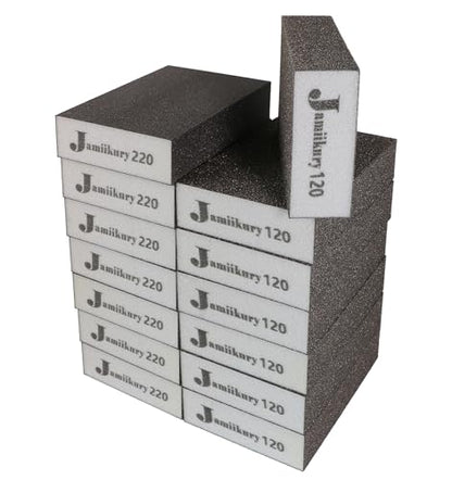 16pcs Sanding Blocks Assortment Kit, Sponge Sand Block Washable and Reusable, Wet & Dry Sandpaper Block for Wood Metal Drywall and Furniture Paint - 120/220 Grit - size: 120/220 Grits