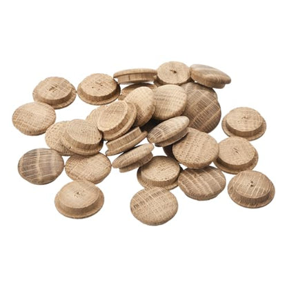 uxcell Wood Plugs, 30Pcs 25 x 20 mm - Red Oak Wood Button Top Plugs, Screw Hole Covers, Decorative Wooden Cover for Stair Chair Craft Furniture Woodworking - size: 25x20mm