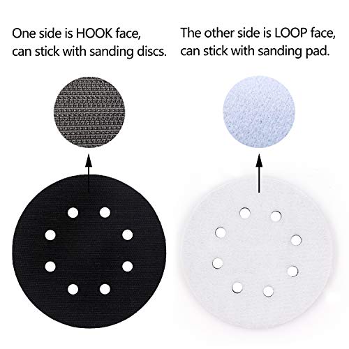 5 Pack 5 Inch 8 Holes Foam Sanding Pads for Orbital Sander - size: 5 inch