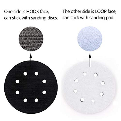 5 Pack 5 Inch 8 Holes Foam Sanding Pads for Orbital Sander - size: 5 inch