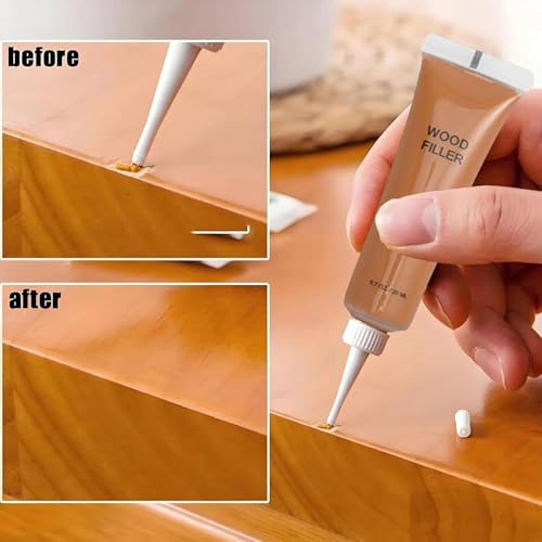 Wood Repair Kit for Wood Scratch Repair and Laminate Floor Scratch Repairs 12 Colors Filler Putty Paste to Fix Scratches Cracks Holes on Hardwood Laminate Vinyl Furniture Table Door Cabinet