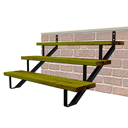 MTB Black Steel Stair Riser with 1/2/3/4/5/6/7 Steps - style: 3 Step 2Pack