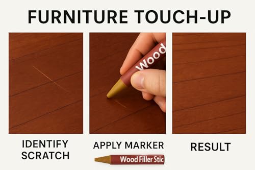 Dependable Industries inc. Essentials Wood Filler Sticks 5 Pack Hides Repairs Scratches and Flaws on Floors and Furniture Wax Sticks